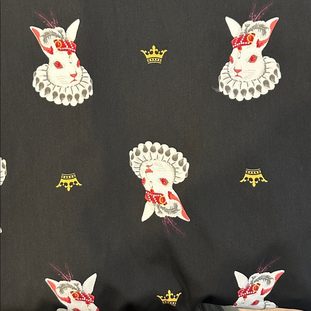 Revival Black Queen of Hearts Rabbit Women's Skater Style Dress M - Picture 6 of 7